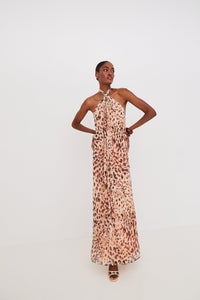 Marion Dress in Cheetah Blush
