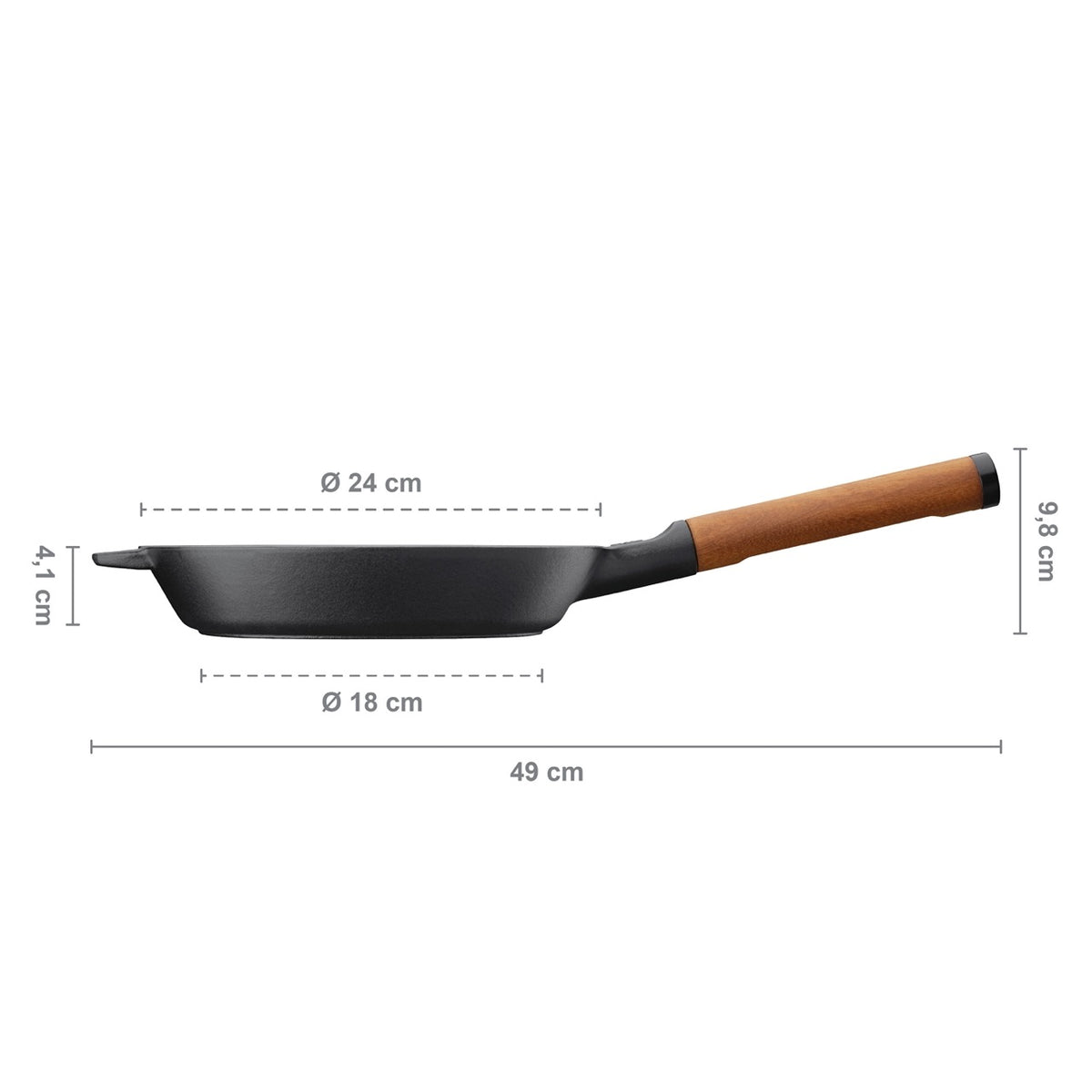 Norden Cast Iron Frying Pan, 9.45"