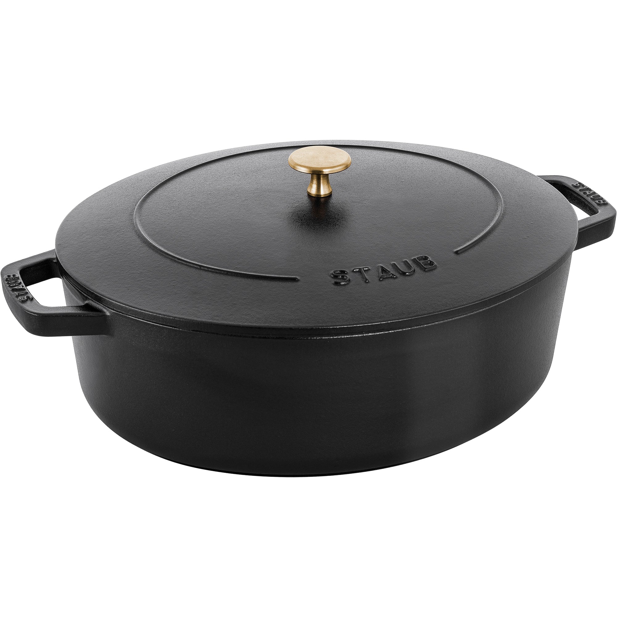 Cast Iron 6.25-qt Shallow Oval Dutch Oven in Black