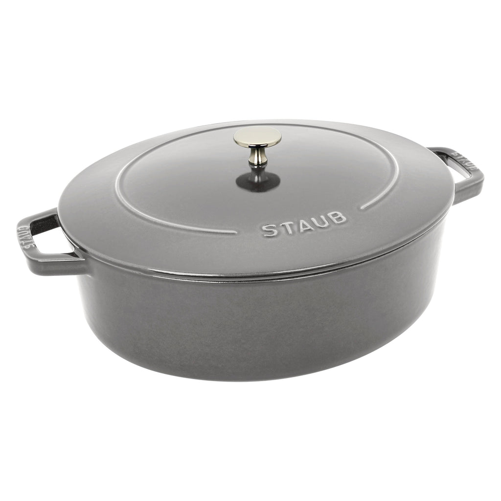 Cast Iron 6.25-qt Shallow Oval Dutch Oven in Graphite