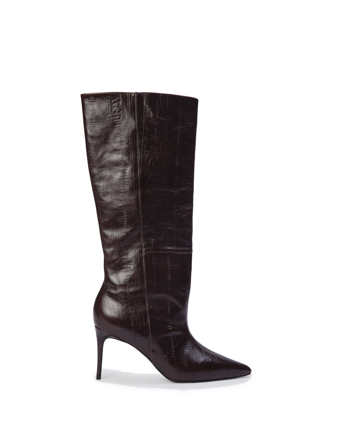 Kath 80 Boot in Brown Eel Printed Leather