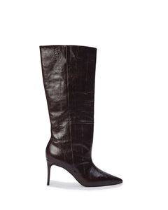 Kath 80 Boot in Brown Eel Printed Leather