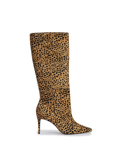 Kath 80 Boot in Camel Dotted Cheetah Pony Hair