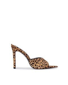 Bella 100 Mule in Camel Dotted Cheetah Pony Hair