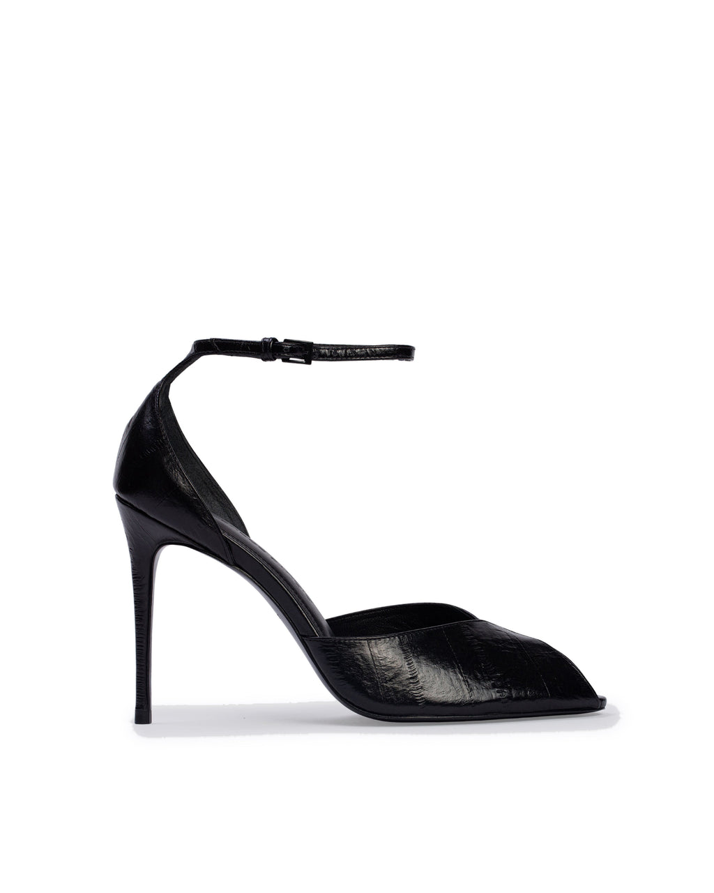 Cala 100 Sandal in Black Eel Printed Leather Mix