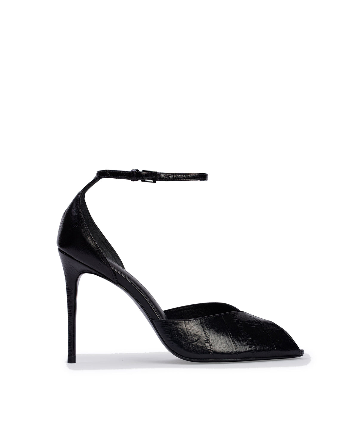 Cala 100 Sandal in Black Eel Printed Leather Mix