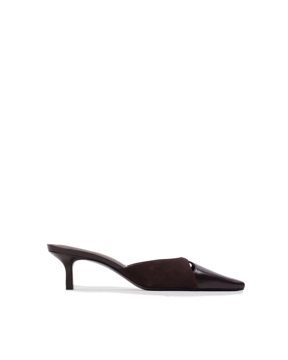 Rue 50 Mule in Hot Fudge Leather / Hot Fudge Suede