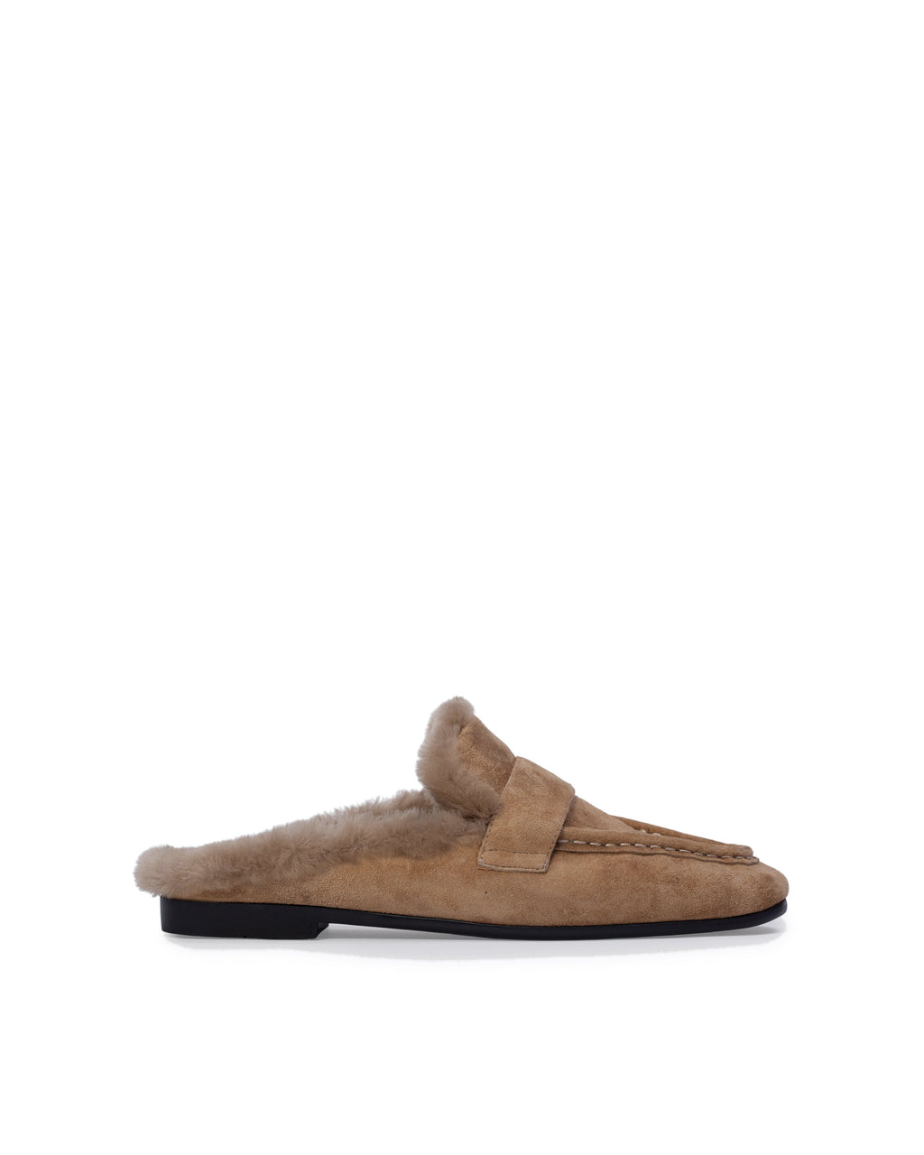 Theo Mule in Latte Suede / Wool Shearling