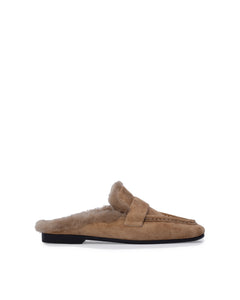 Theo Mule in Latte Suede / Wool Shearling