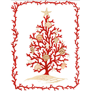 Coral Tree Foil Boxed Christmas Cards