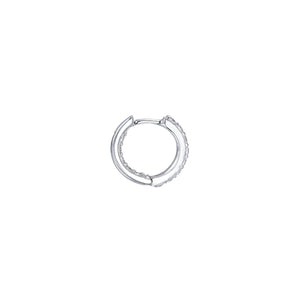 Large Heart Pendant Hoop Earrings, White Gold