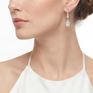 Large Pear Pendant Hoop Earrings