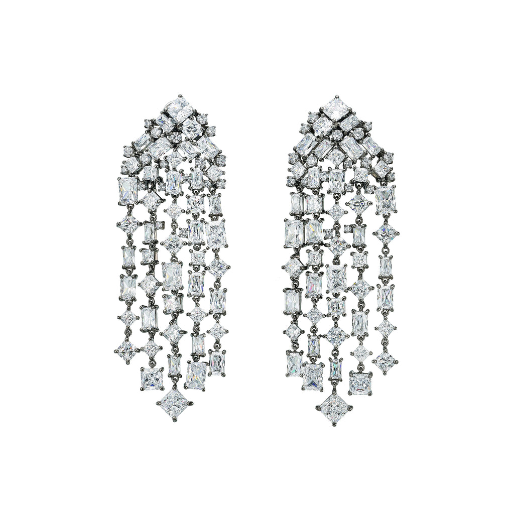 Silver Smoke Cascade Earrings