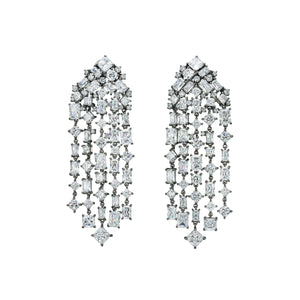 Silver Smoke Cascade Earrings