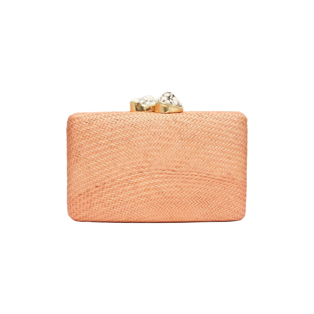 Jen Clutch with White Stone in Peach