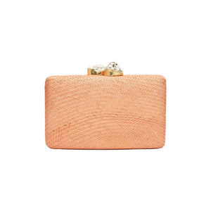 Jen Clutch with White Stone in Peach