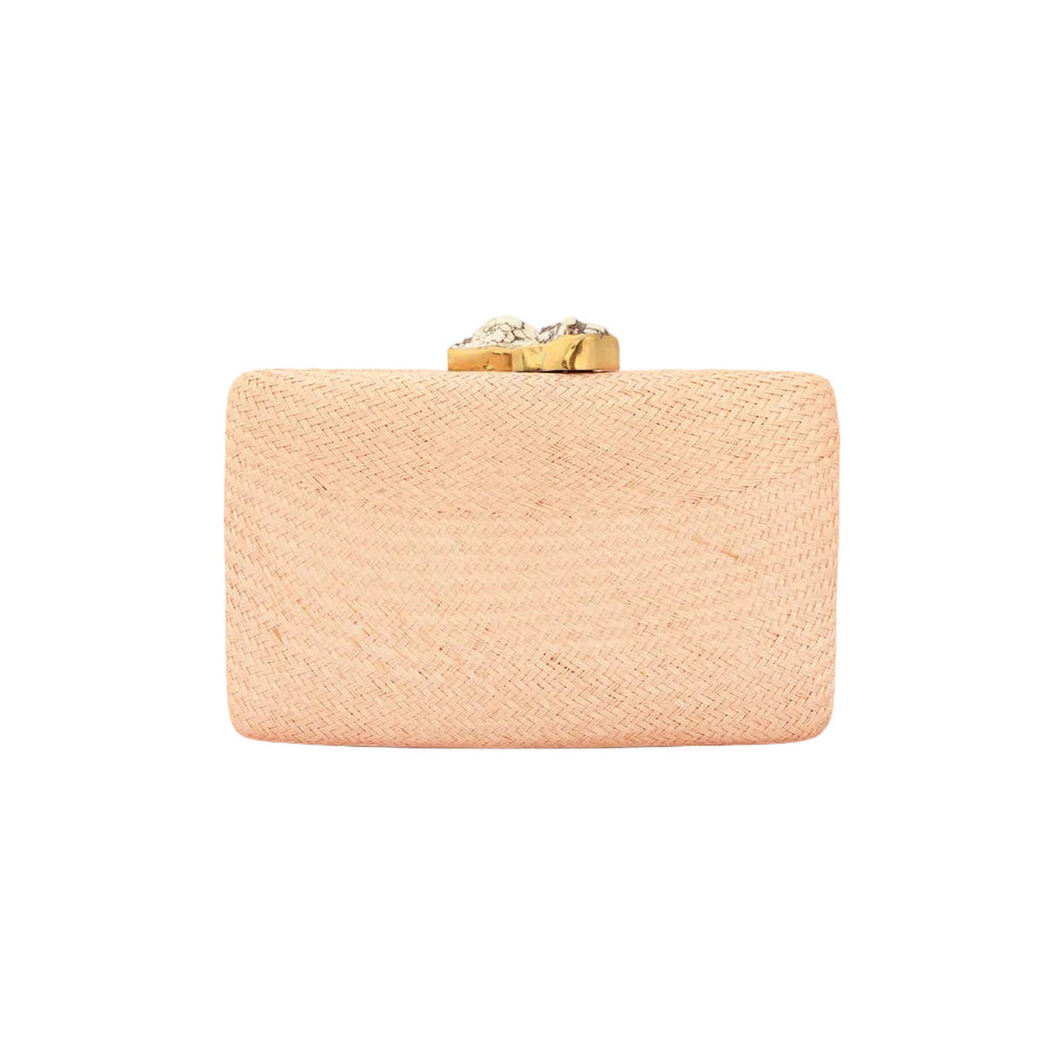 Jen Clutch with White Stone in Toast