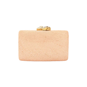 Jen Clutch with White Stone in Toast