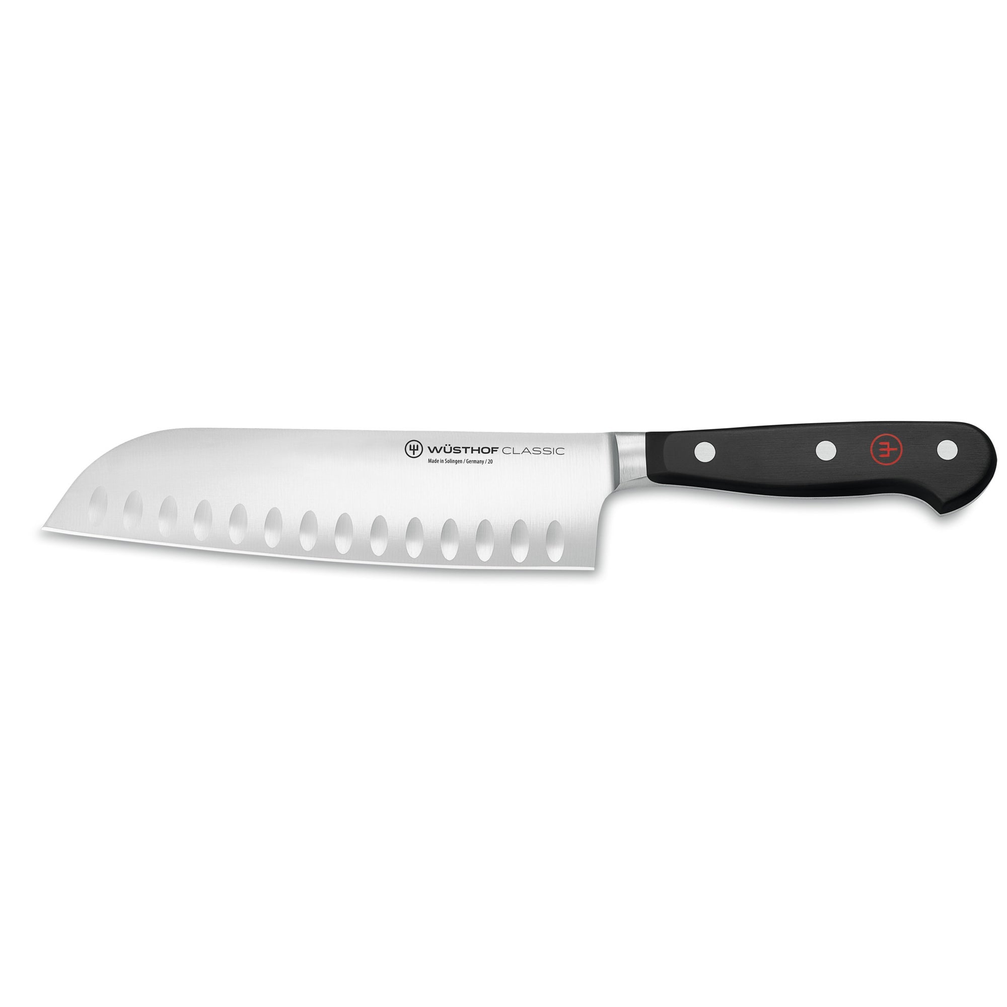 7" Classic Hollow Edge Santoku in Black