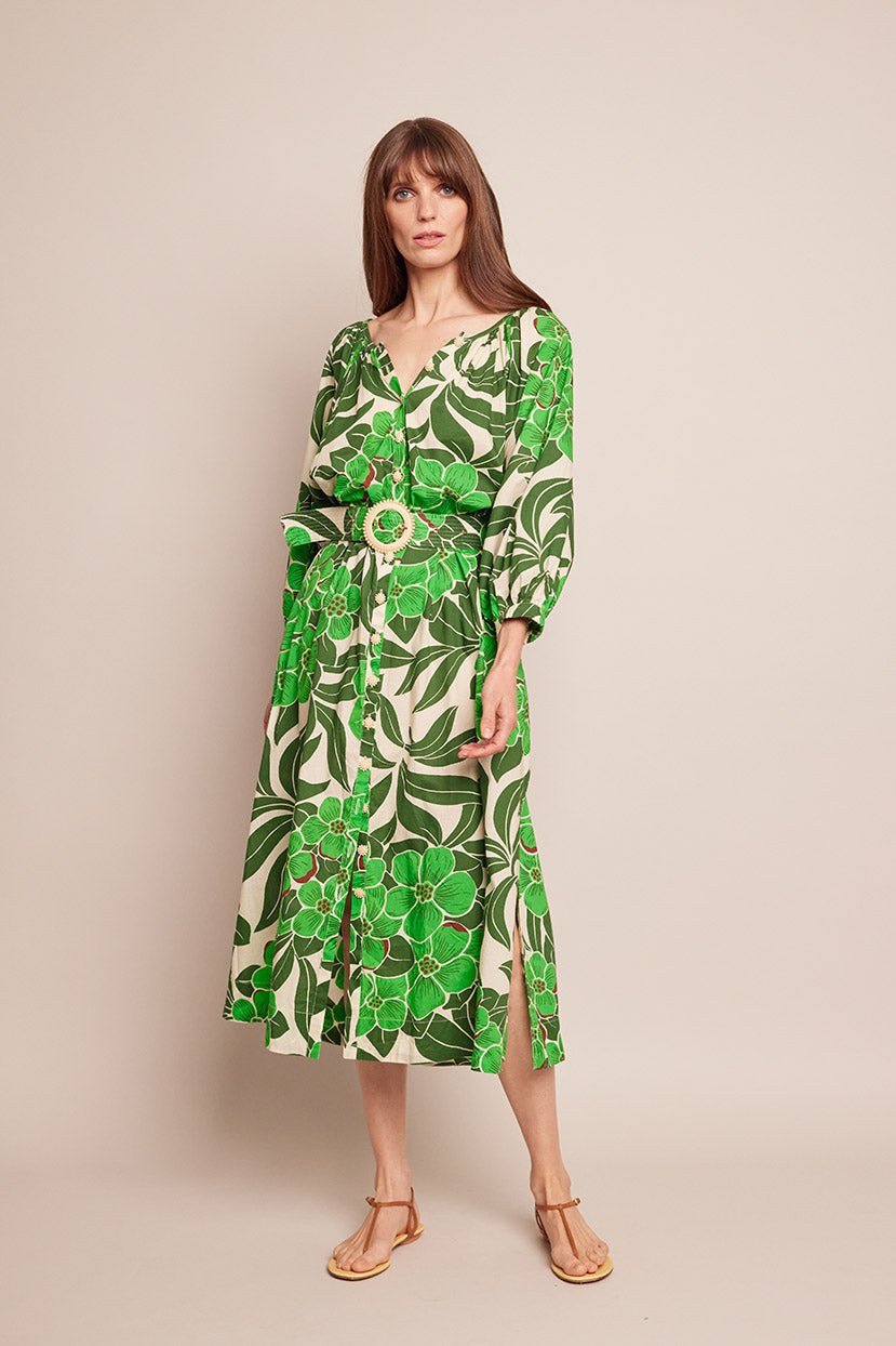 Simone Dress in Palm Beach Green