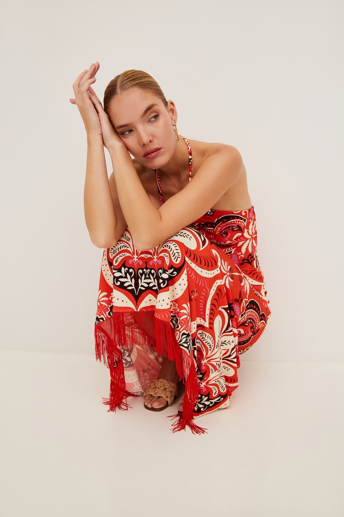 Shelter Island Dress in Palm Pavillion Coral