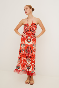 Shelter Island Dress in Palm Pavillion Coral