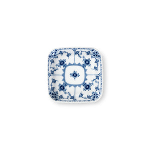 Blue Fluted Half Lace Square Plate, 4.1"