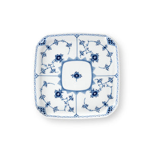 Blue Fluted Half Lace Square Plate