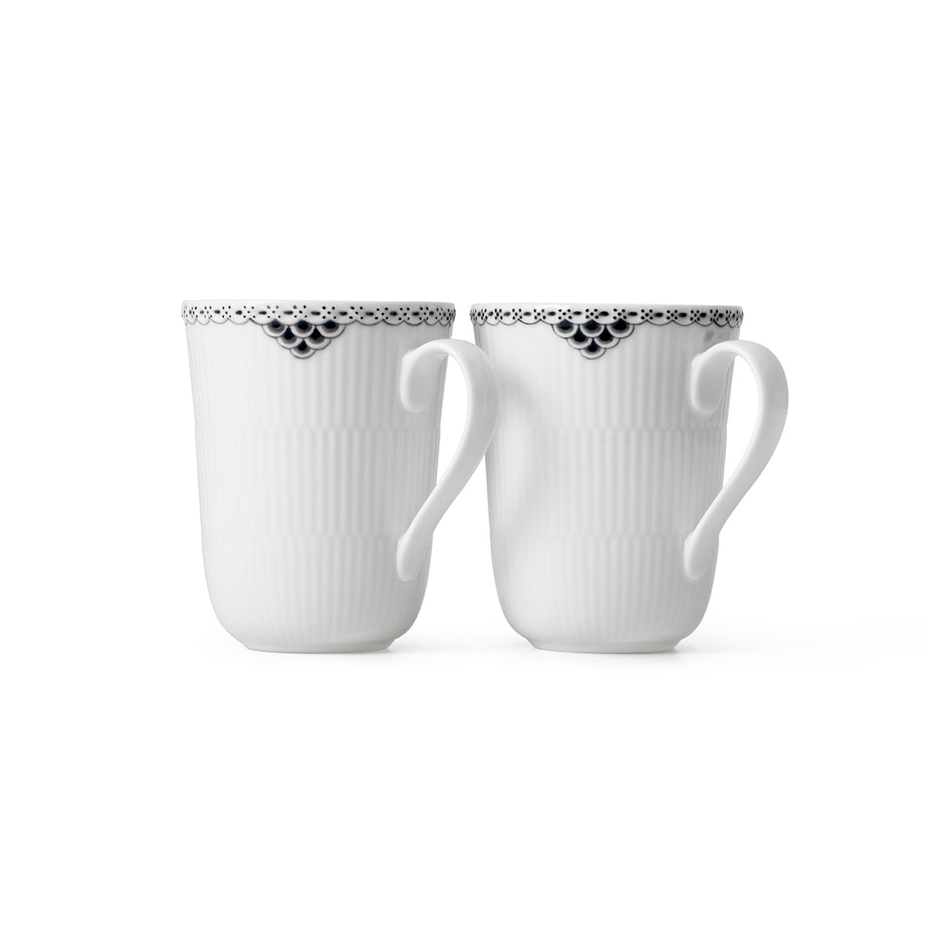 Black Lace Mug 11 Oz S/2