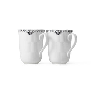 Black Lace Mug 11 Oz S/2