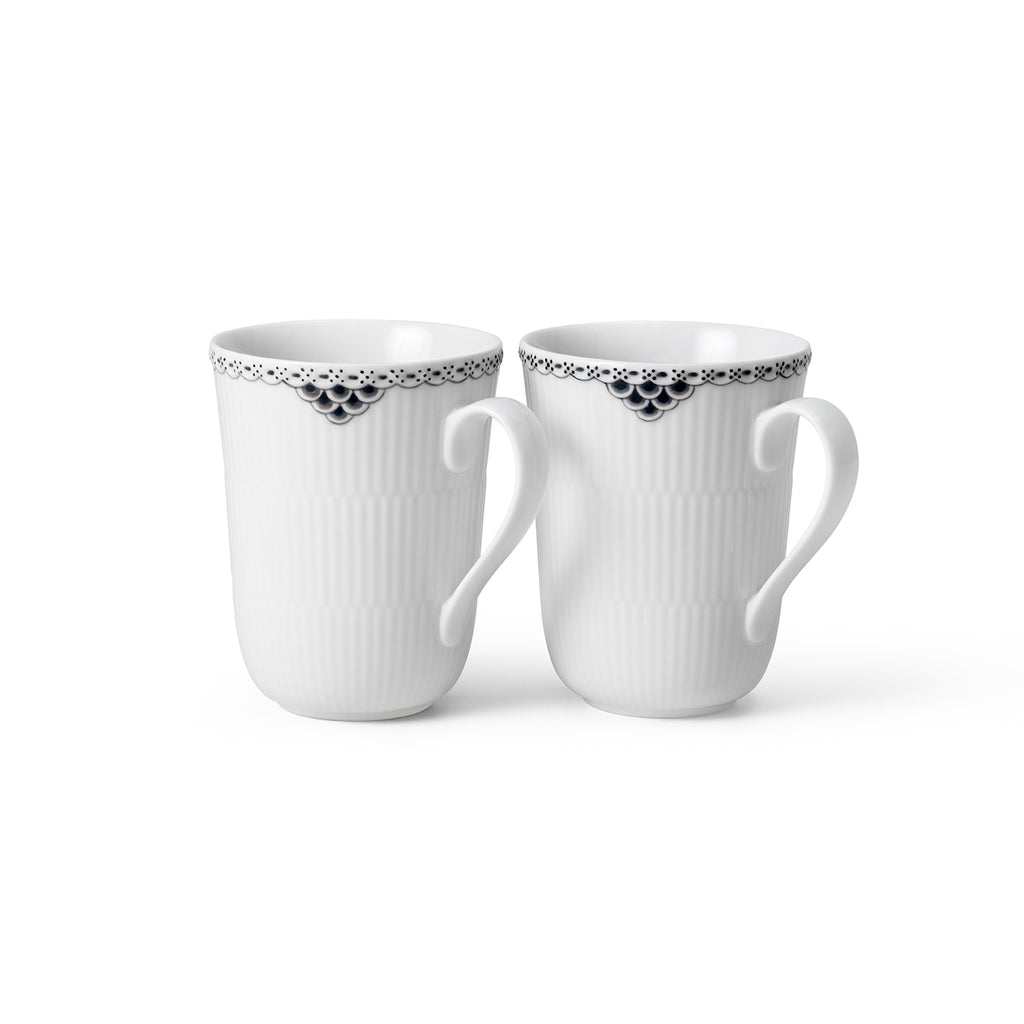 Black Lace Mug 11 Oz S/2