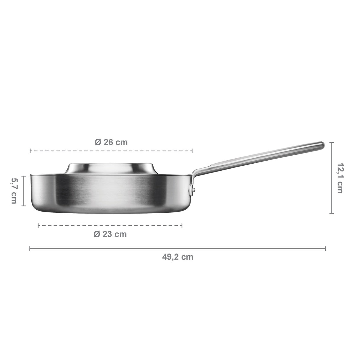 Norden Steel Sauté Pan, 10.24" Coated with Lid