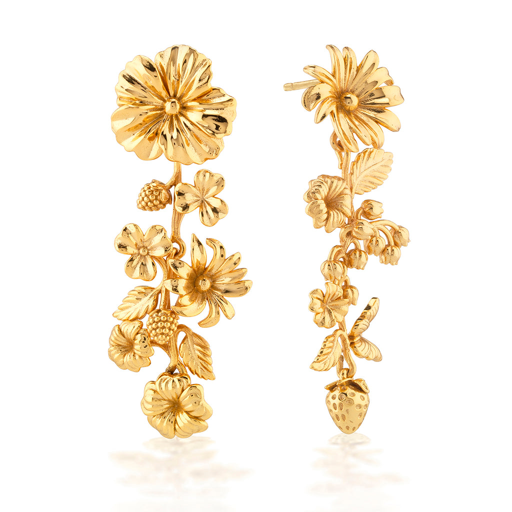 Meadow Bouquet Mismatched Grande Earrings in Gold