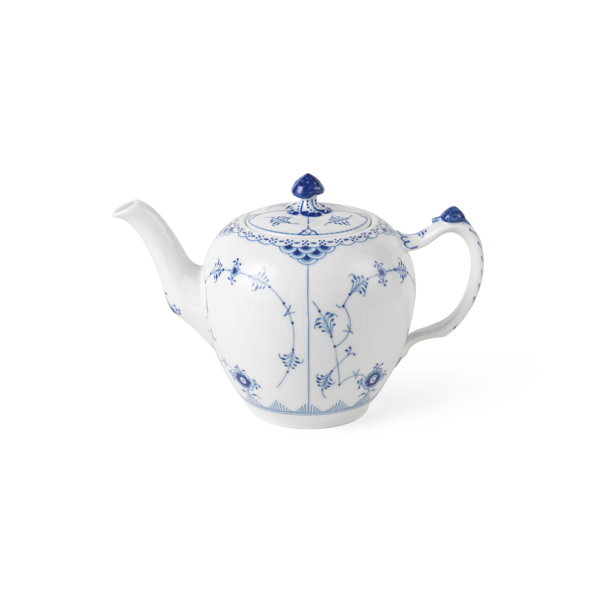 Blue Fluted Half Lace Teapot