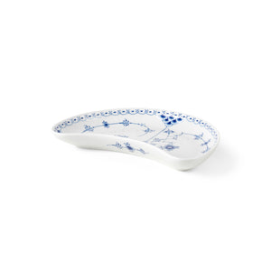Blue Fluted Half Lace Half Moon Dish