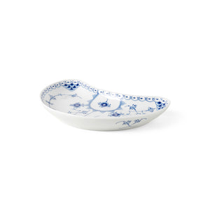 Blue Fluted Half Lace Half Moon Dish