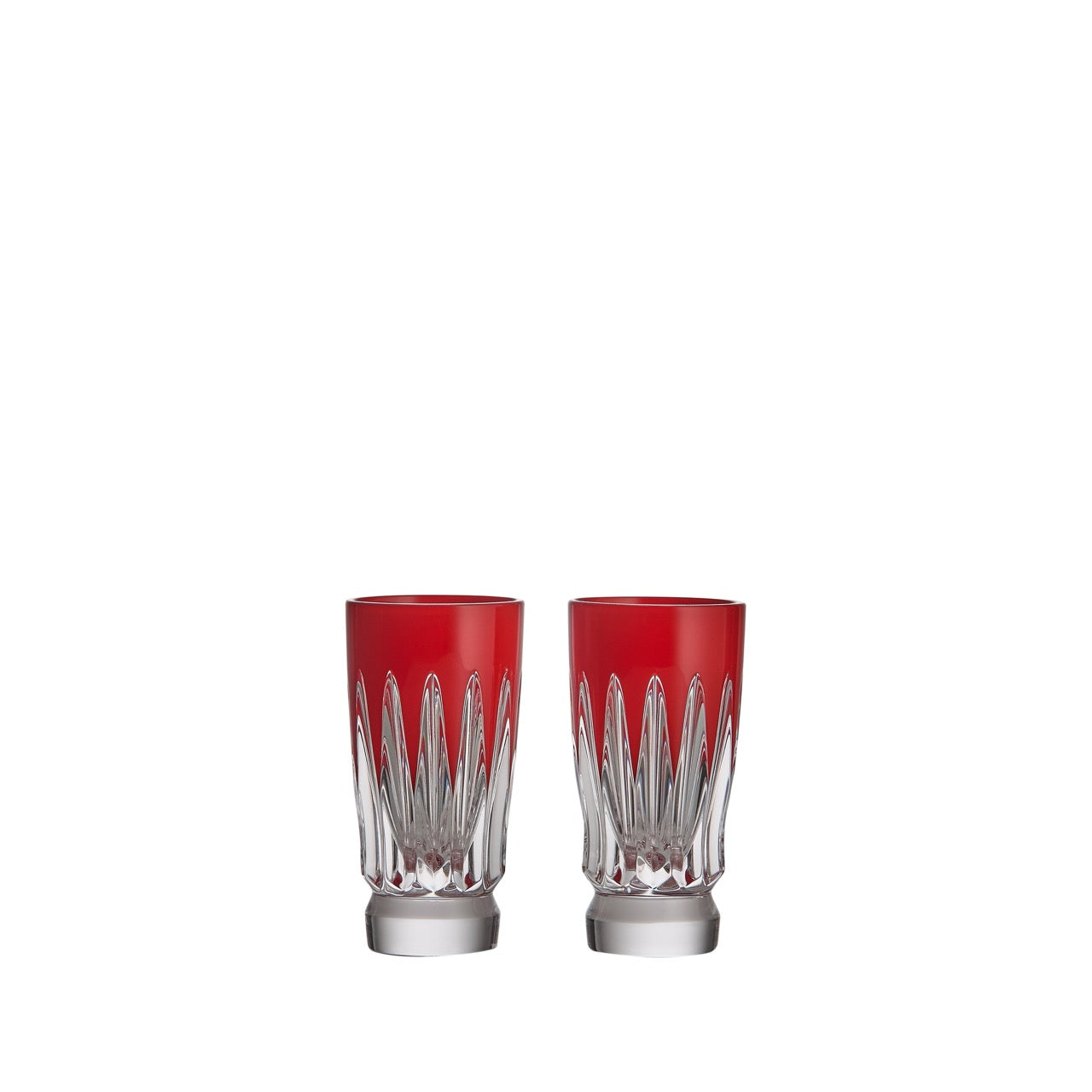 New Year Shot Glasses Firework in Red, Set of 2
