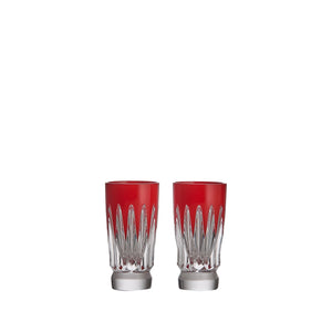 New Year Shot Glasses Firework in Red, Set of 2