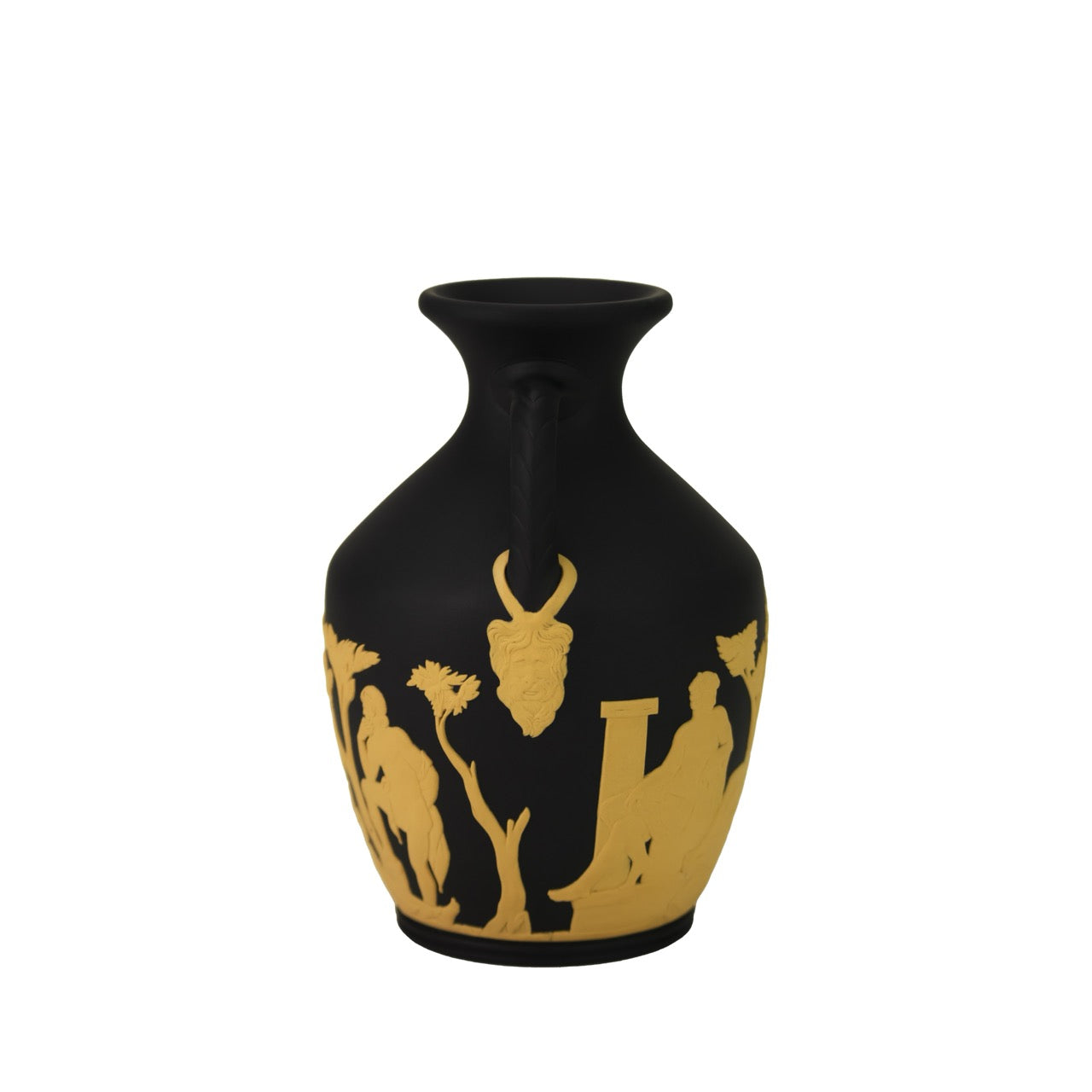 Portland Small Vase in Black & Cane