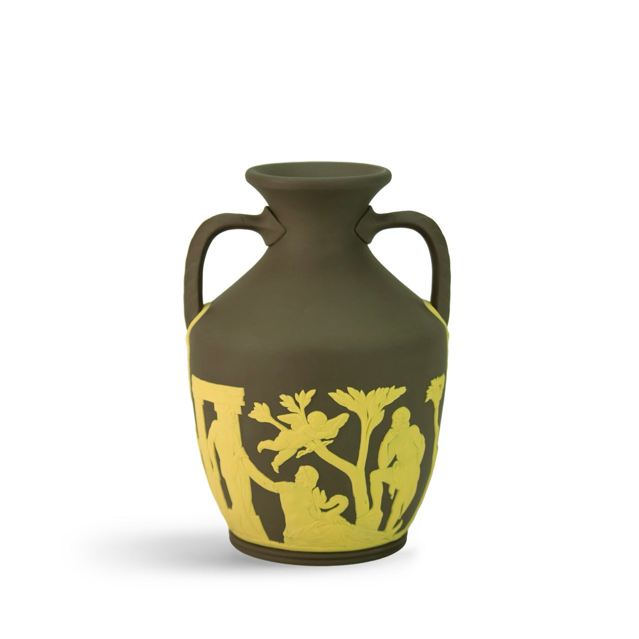 Portland Small Vase in Marsh Green & Canary