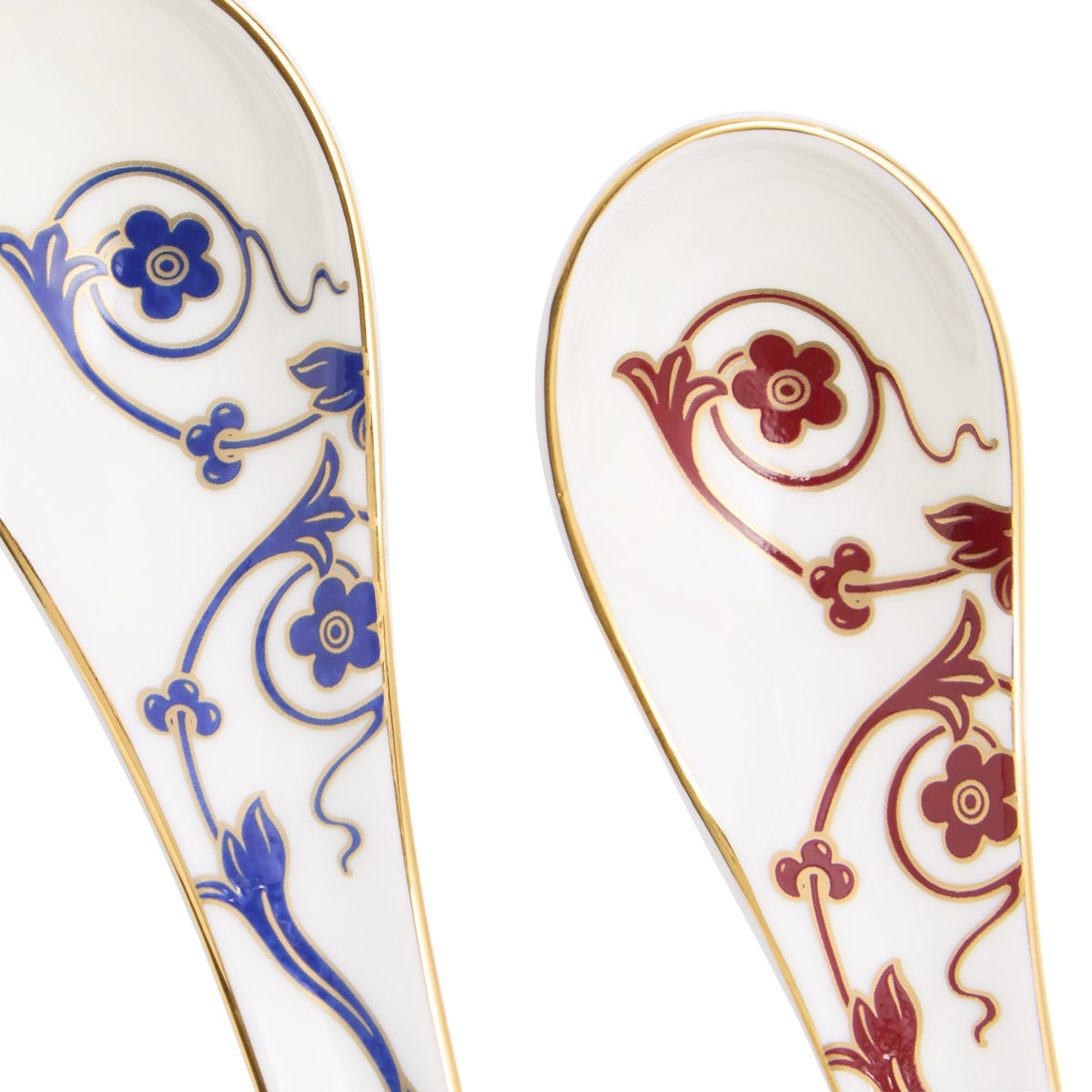 Renaissance Mix Bowl & Soup Spoon in Gold & Red, Set of 2