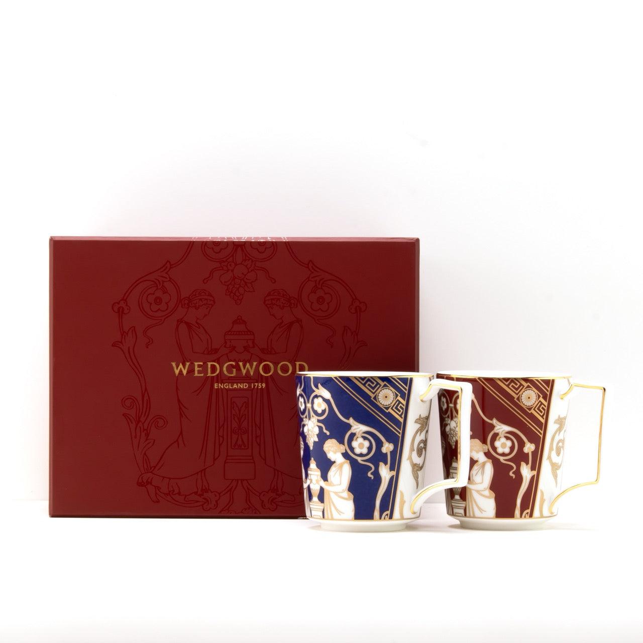 Renaissance Mix Mug in Gold & Red, Set of 2