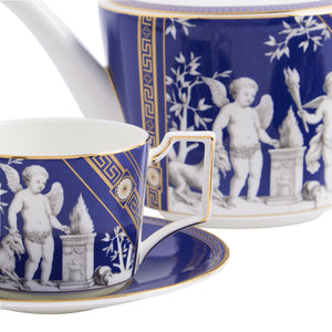 Renaissance Teapot, Teacup, & Saucer in Gold, Set of 2