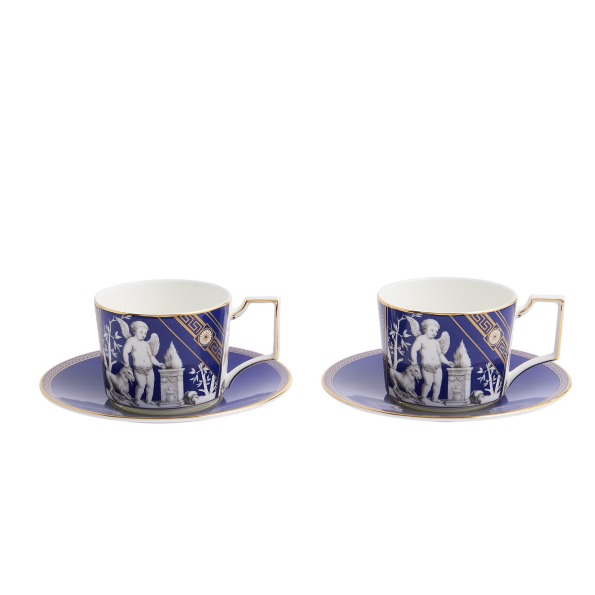 Renaissance Teapot, Teacup, & Saucer in Gold, Set of 2