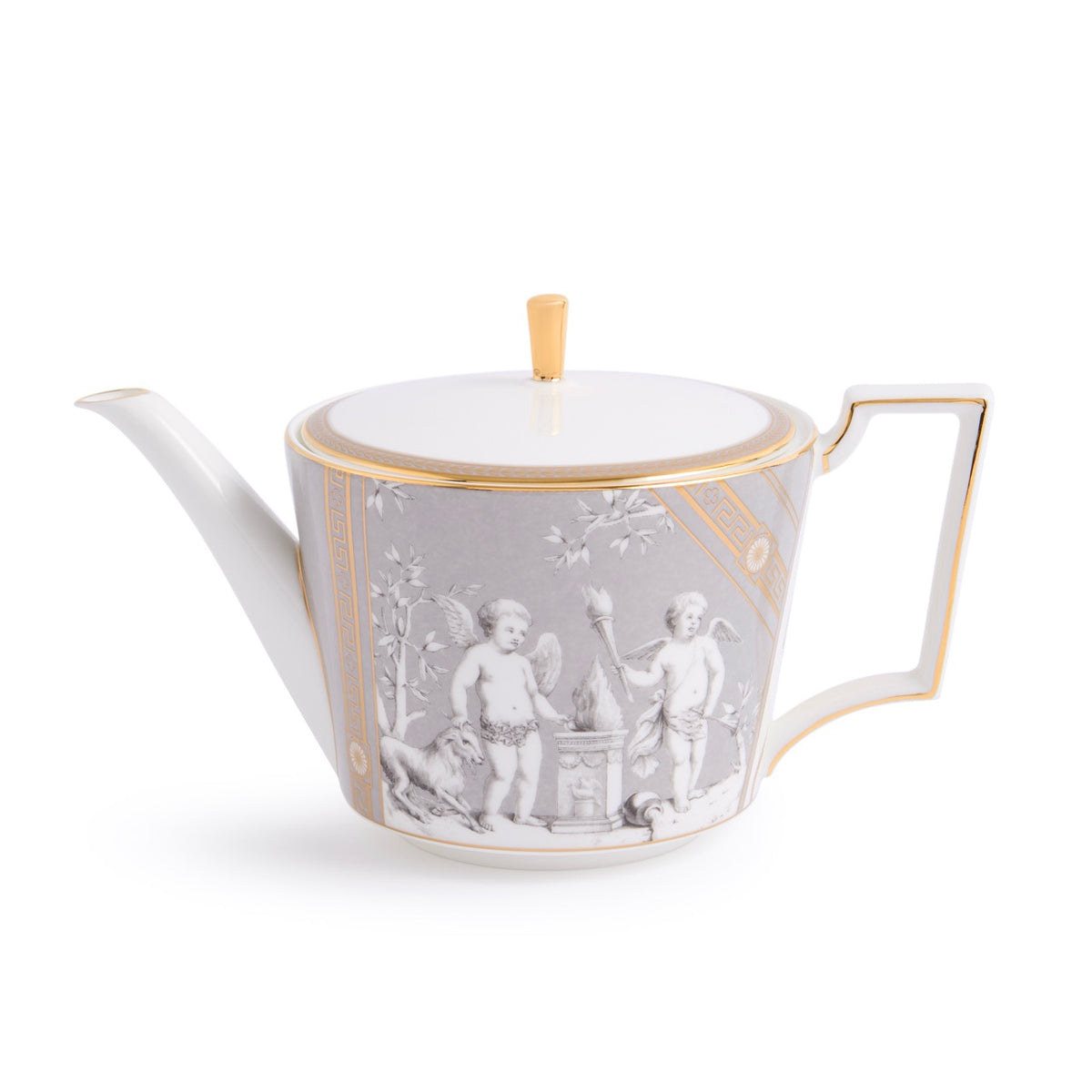 Renassiance Teapot Tcup Scr in Grey, Set of 2