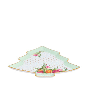 Old Country Roses Christmas Tree Serving Dish
