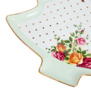 Old Country Roses Christmas Tree Serving Dish