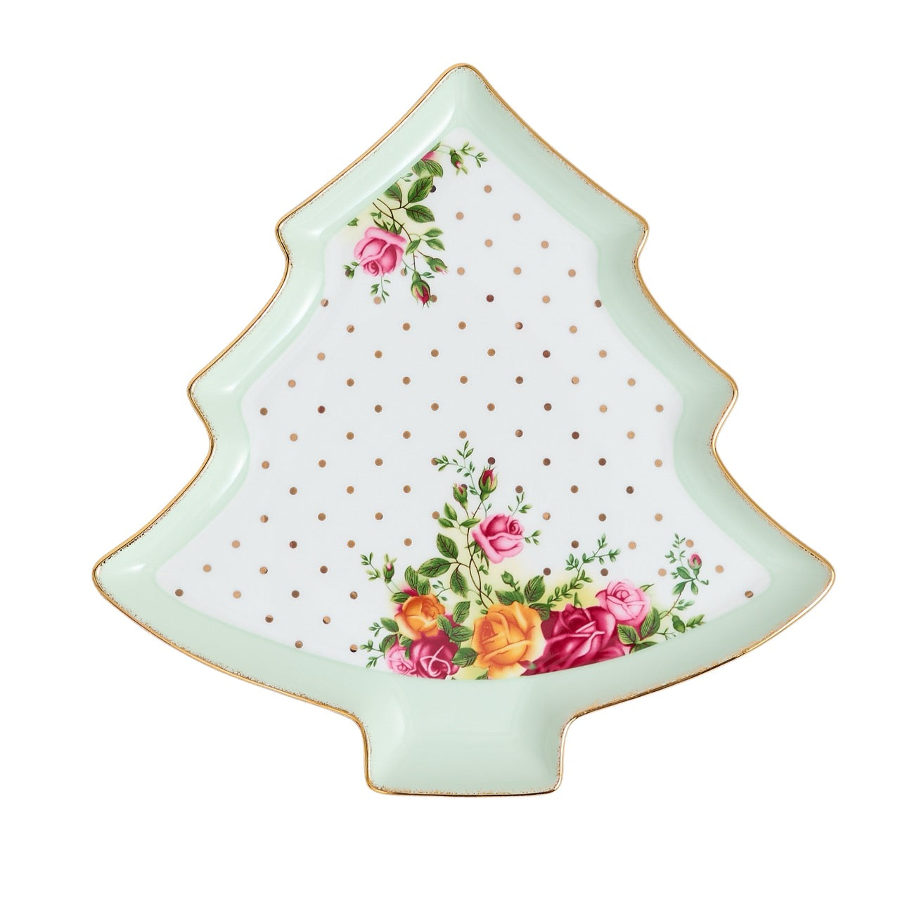 Old Country Roses Christmas Tree Serving Dish