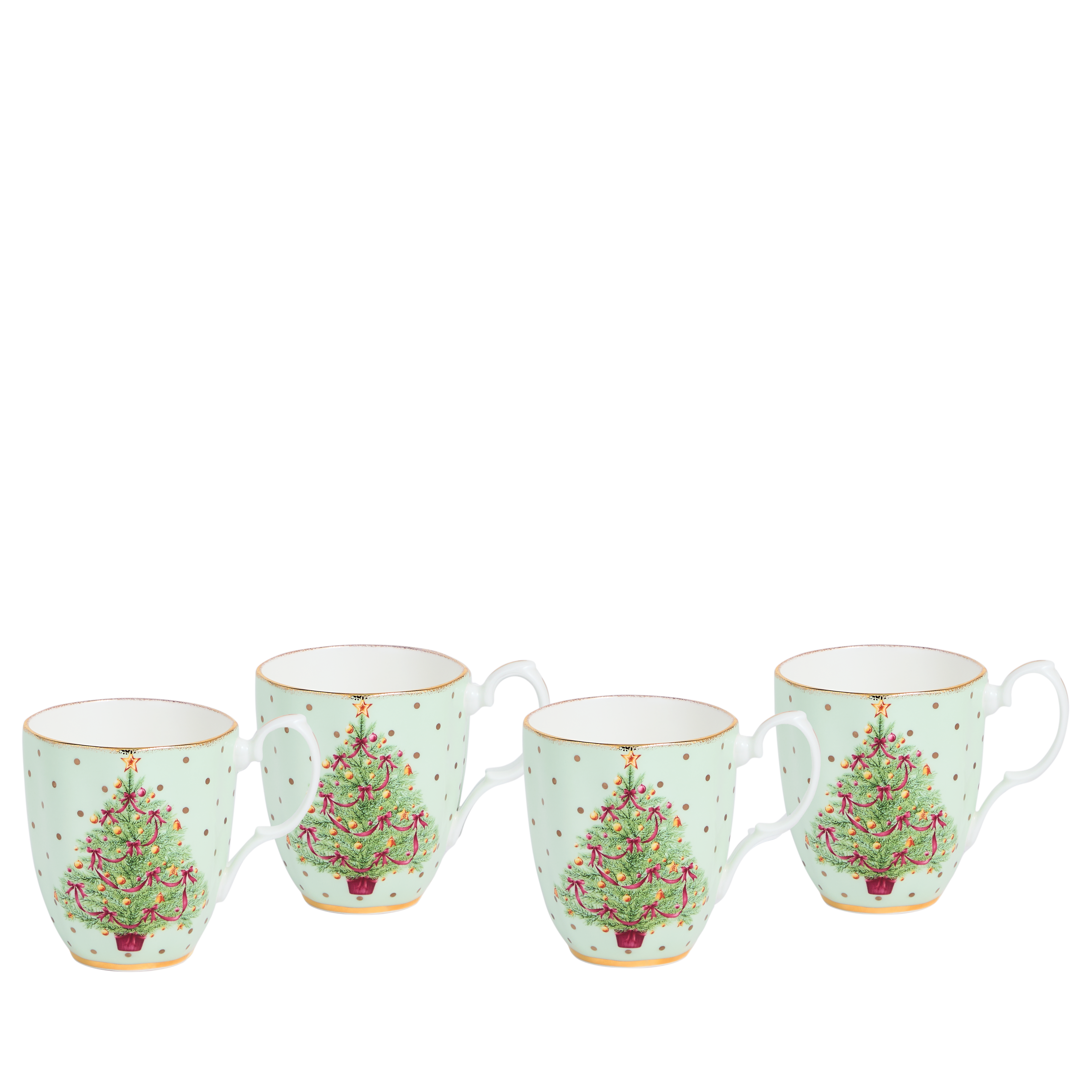 Old Country Roses Christmas Mug, Set of 4
