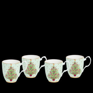Old Country Roses Christmas Mug, Set of 4